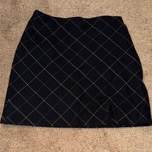 Abercrombie & Fitch Black Mini Skirt with Tan Grid